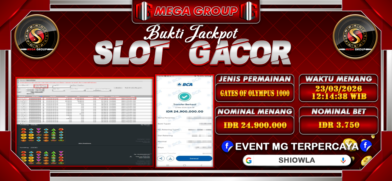 Bukti JP situs Shiowla hari Senin, 23 Maret 2026