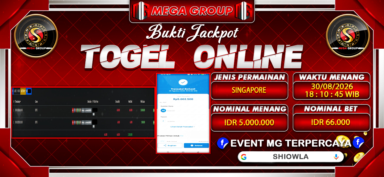 Bukti JP situs Shiowla hari Minggu, 30 Agustus 2026
