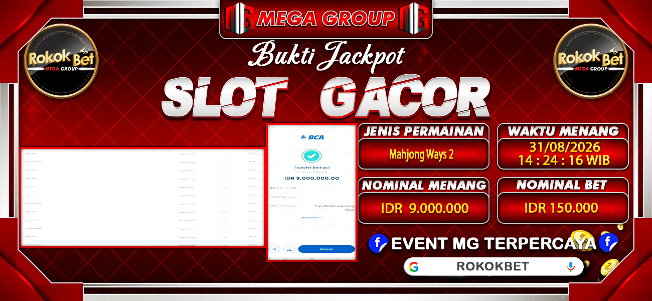 Bukti JP situs Rokokbet hari Senin, 31 Agustus 2026